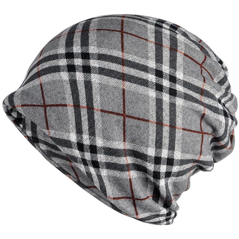 Check Print Multi Use Headwrap Chemo Hat Slouchy Beanie
