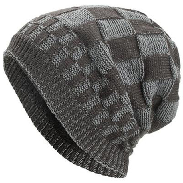 Headgear Checker Crochet Beanie